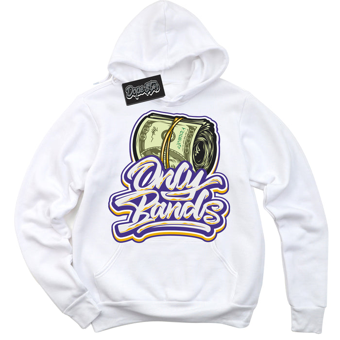 Cool White Hoodie with “Only Bands” design that Perfectly Matches Kobe 8 Protro Lakers Home Sneakers.