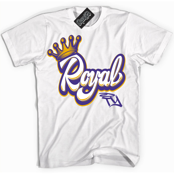 Cool White Shirt with “Royalty” design that perfectly matches the Kobe 8 Protro Lakers Home Sneakers.