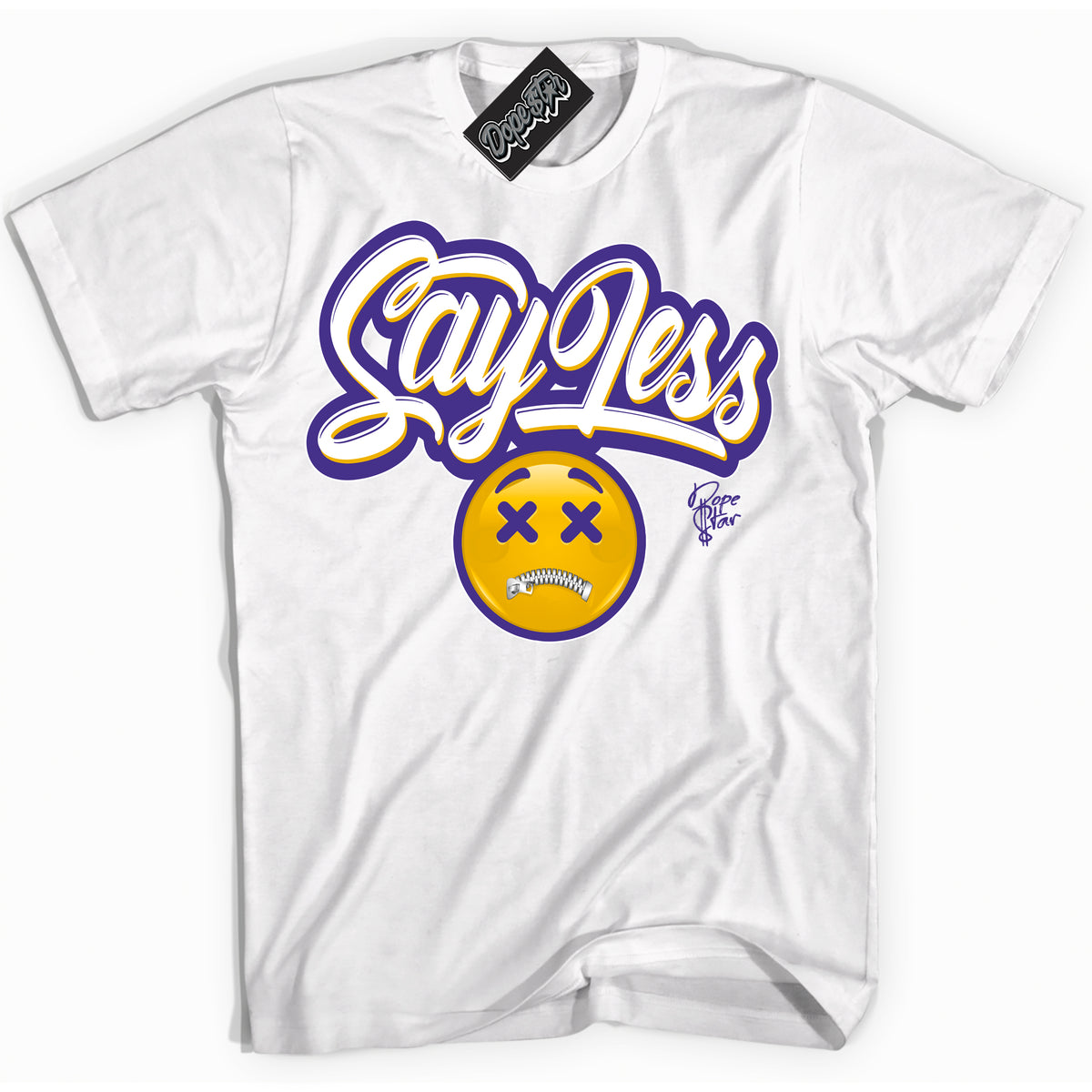 Cool White Shirt with “Say Less” design that perfectly matches the Kobe 8 Protro Lakers Home Sneakers.