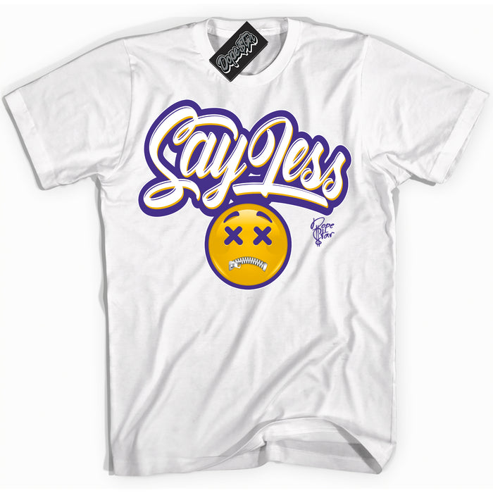 Cool White Shirt with “Say Less” design that perfectly matches the Kobe 8 Protro Lakers Home Sneakers.