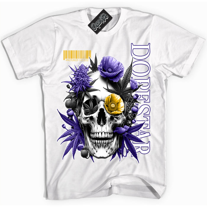 Cool White Shirt with “Skull Poppies” design that perfectly matches the Kobe 8 Protro Lakers Home Sneakers.