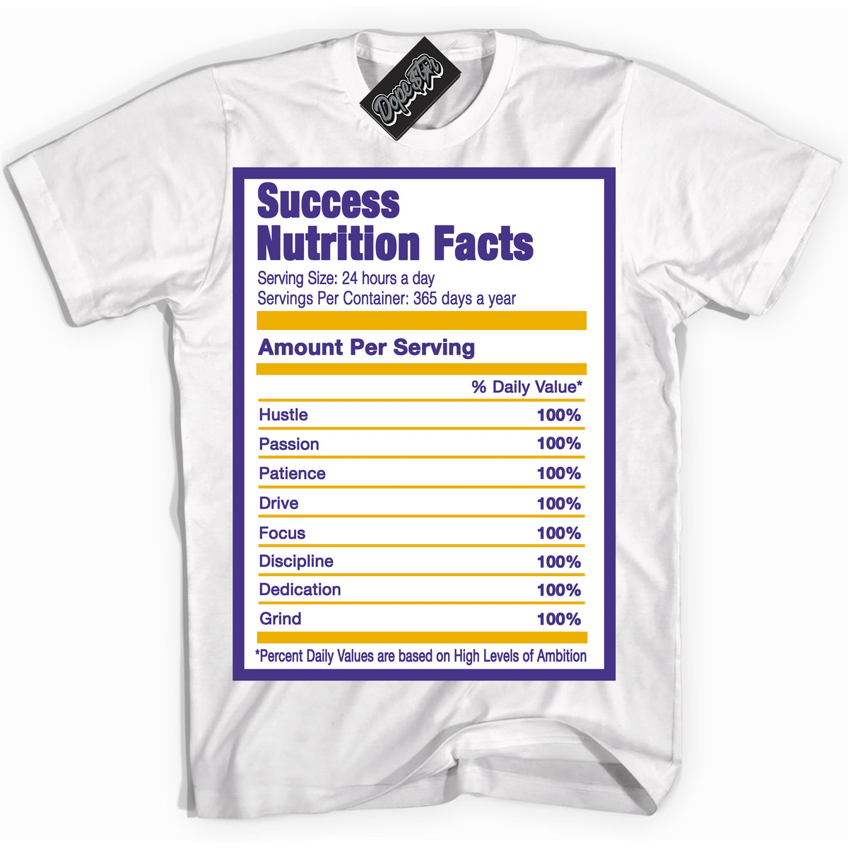 Cool White Shirt with “Success Nutrition” design that perfectly matches the Kobe 8 Protro Lakers Home Sneakers.