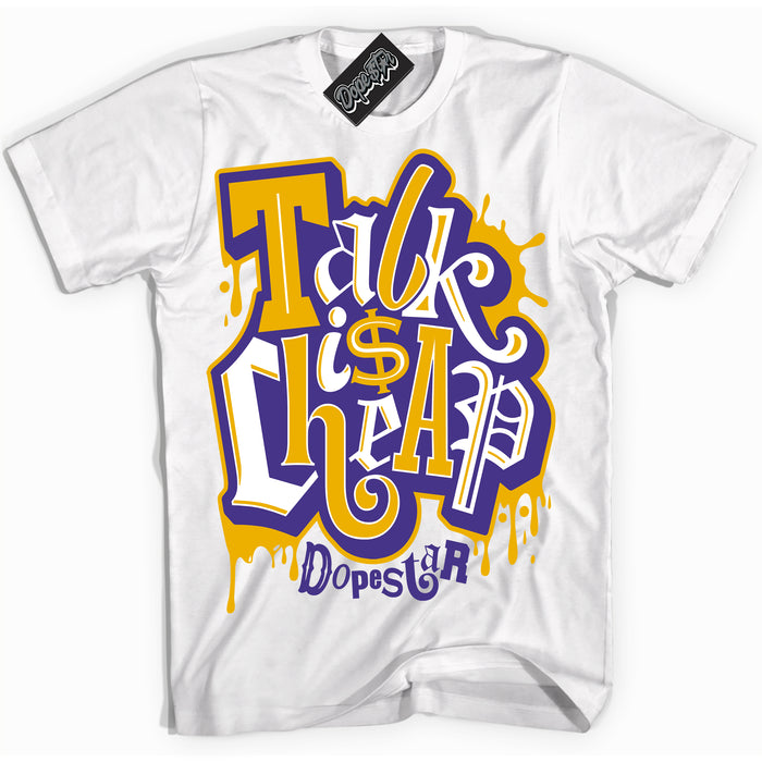 Cool White Shirt with “Talk Is Cheap” design that perfectly matches the Kobe 8 Protro Lakers Home Sneakers.
