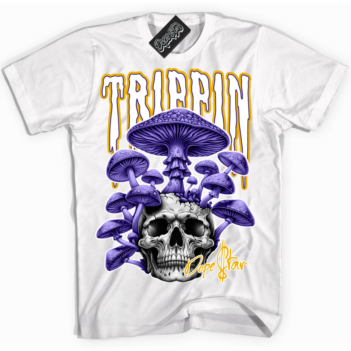 Cool White Shirt with “Trippin” design that perfectly matches the Kobe 8 Protro Lakers Home Sneakers.