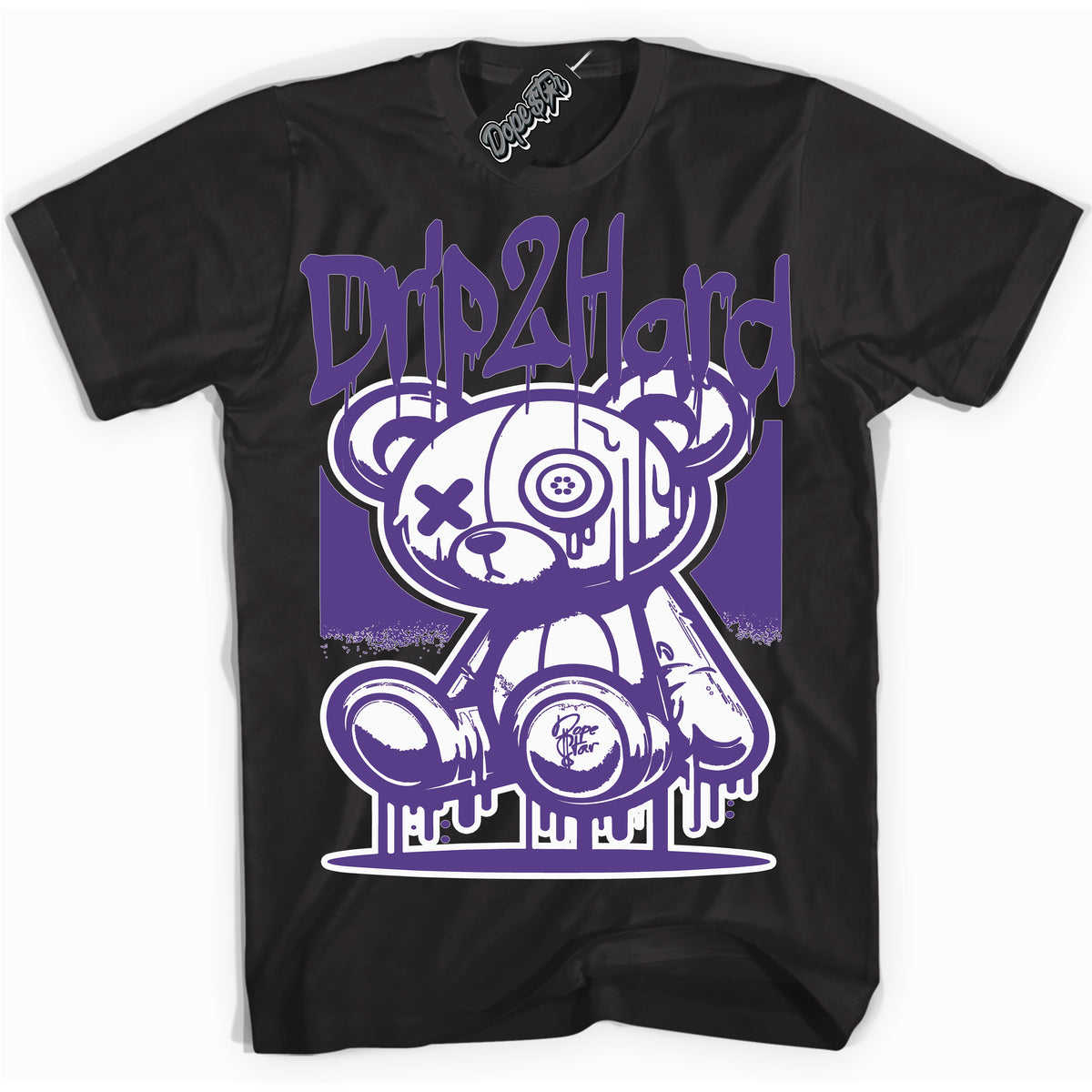 Cool Black graphic tee with “ Drip 2 Hard ” design, that perfectly matches Kobe Protro Court Purple 8s