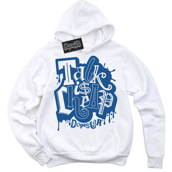Cool White Hoodie with “ Talk Is Cheap ”  design that Perfectly Matches Born X Raised One Block At A Time Sneakers.