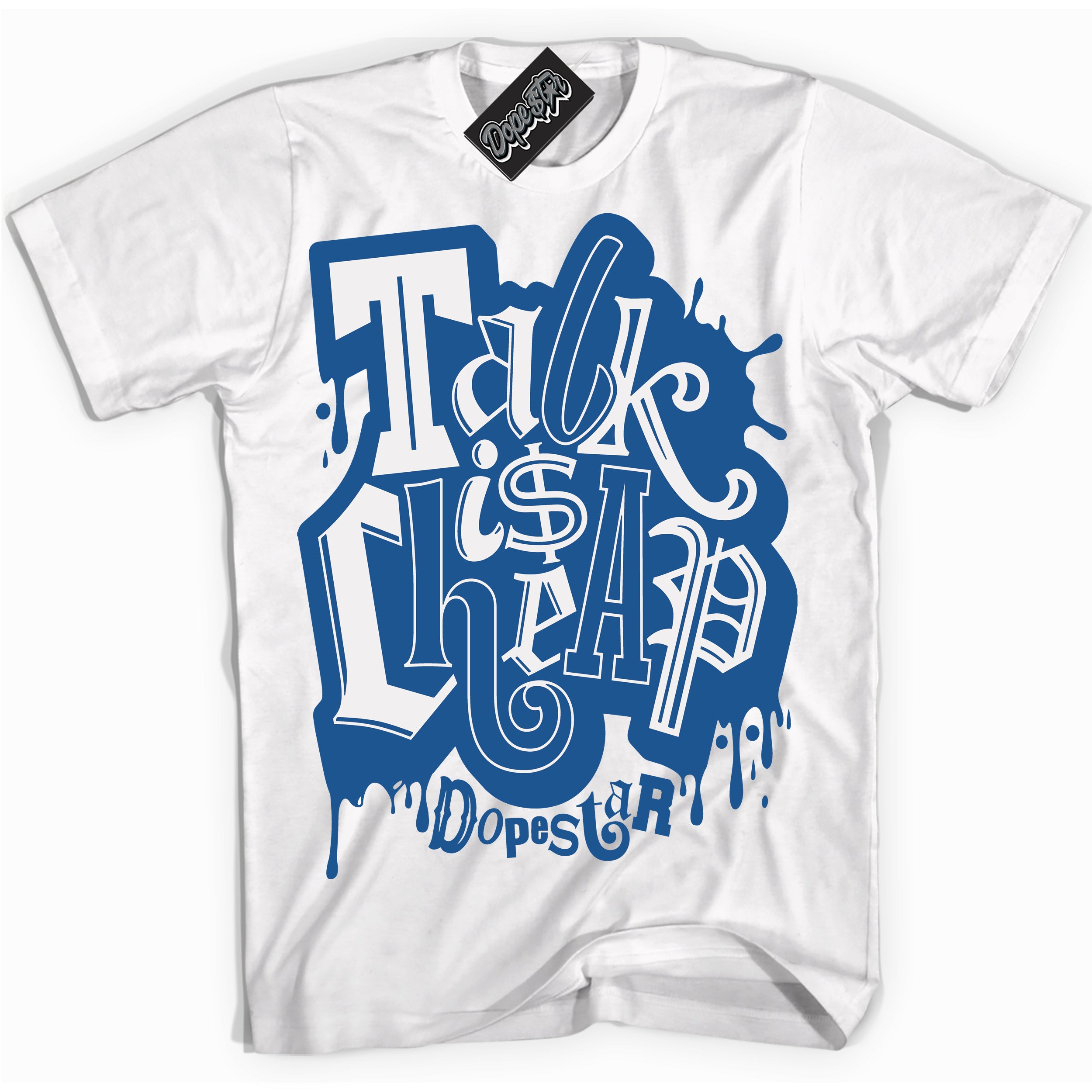 Cool White Shirt with “ Talk Is Cheap” design that perfectly matches Born X Raised One Block At A Time Sneakers.