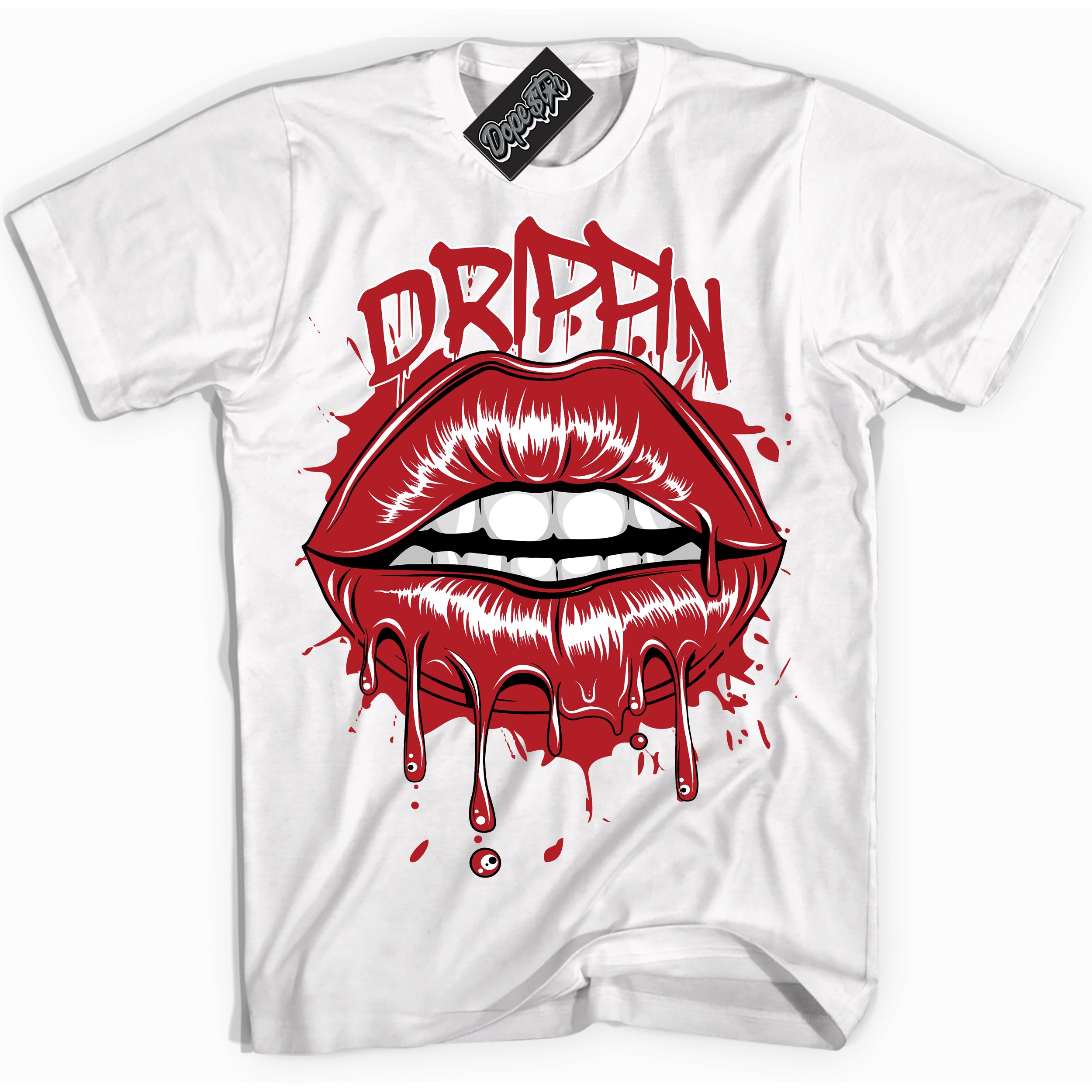 Cool White Shirt with “ Drippin” design that perfectly matches Pro J Pack Chicago Dunks.