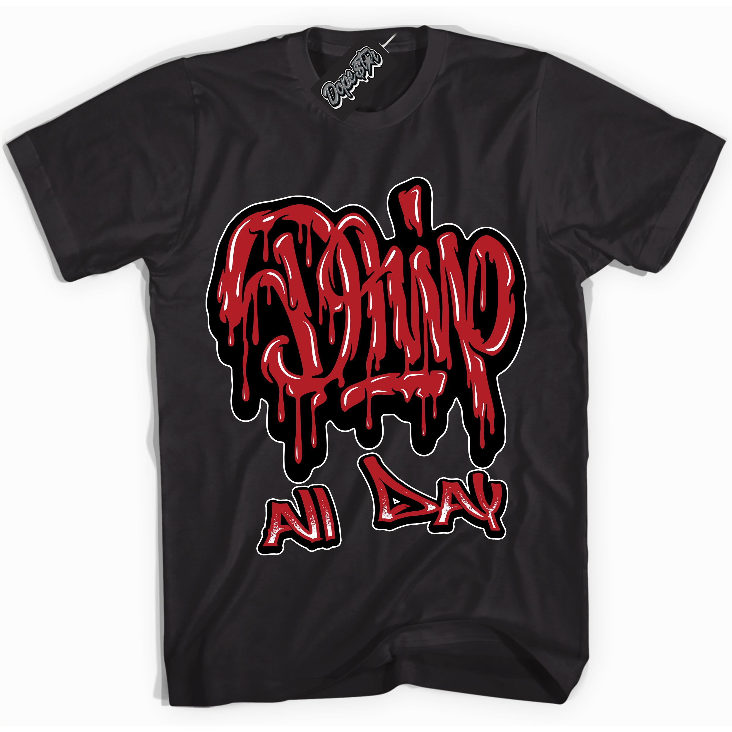 Cool Black Shirt with “ Drip All Day” design that perfectly matches Pro J Pack Chicago Dunks.