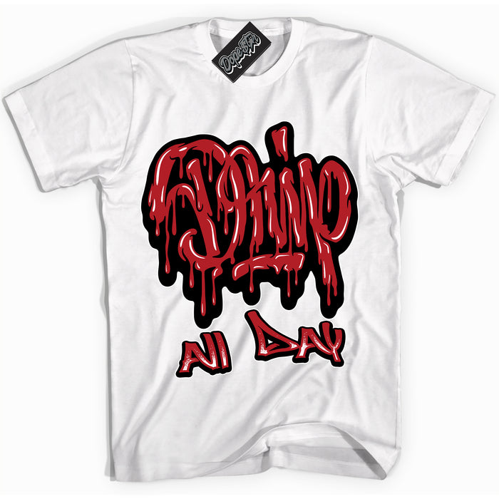 Cool White Shirt with “ Drip All Day” design that perfectly matches Pro J Pack Chicago Dunks.
