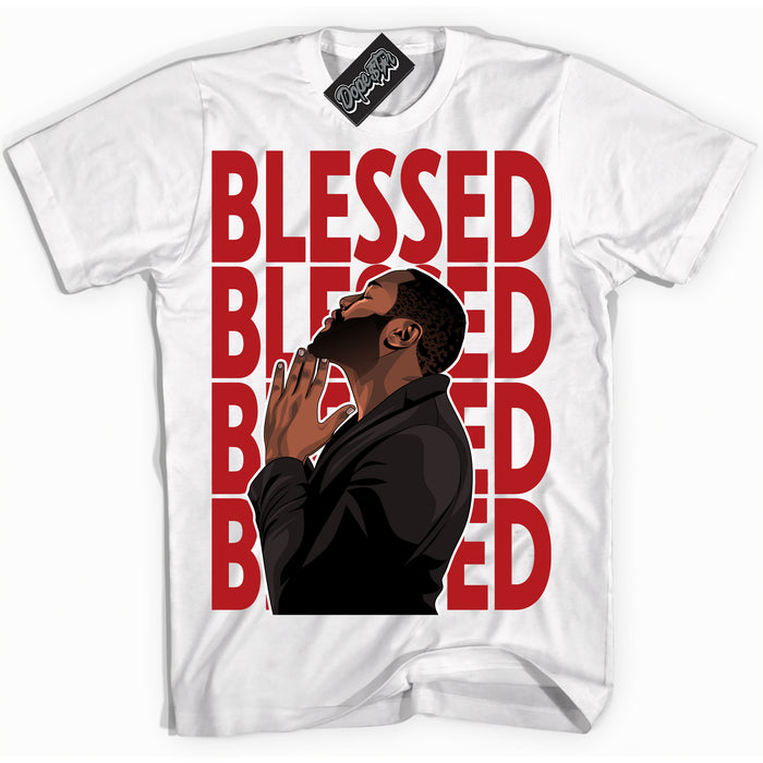 Cool White Shirt with “ God Blessed” design that perfectly matches Pro J Pack Chicago Dunks.