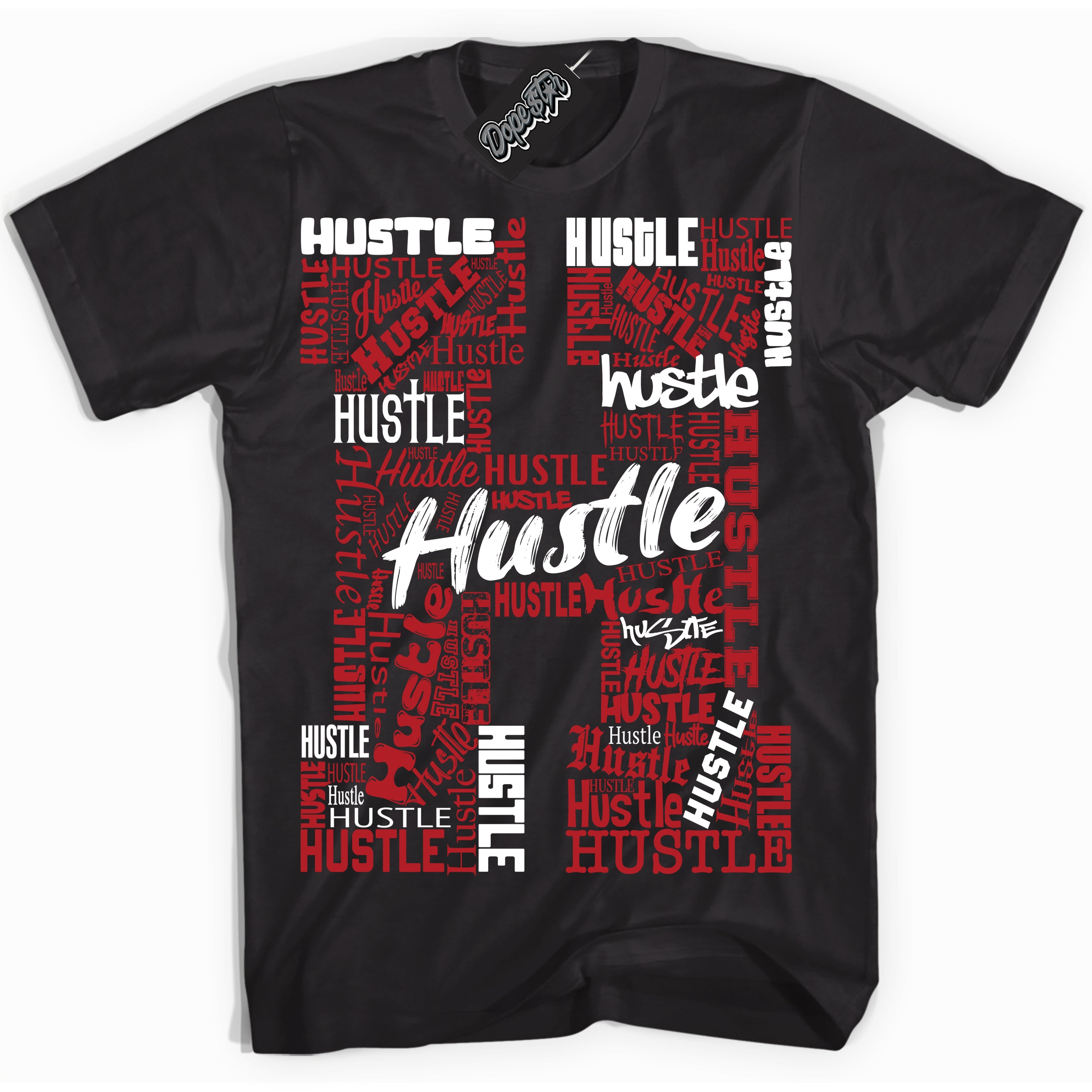 Cool Black Shirt with “ Hustle H” design that perfectly matches Pro J Pack Chicago Dunks.