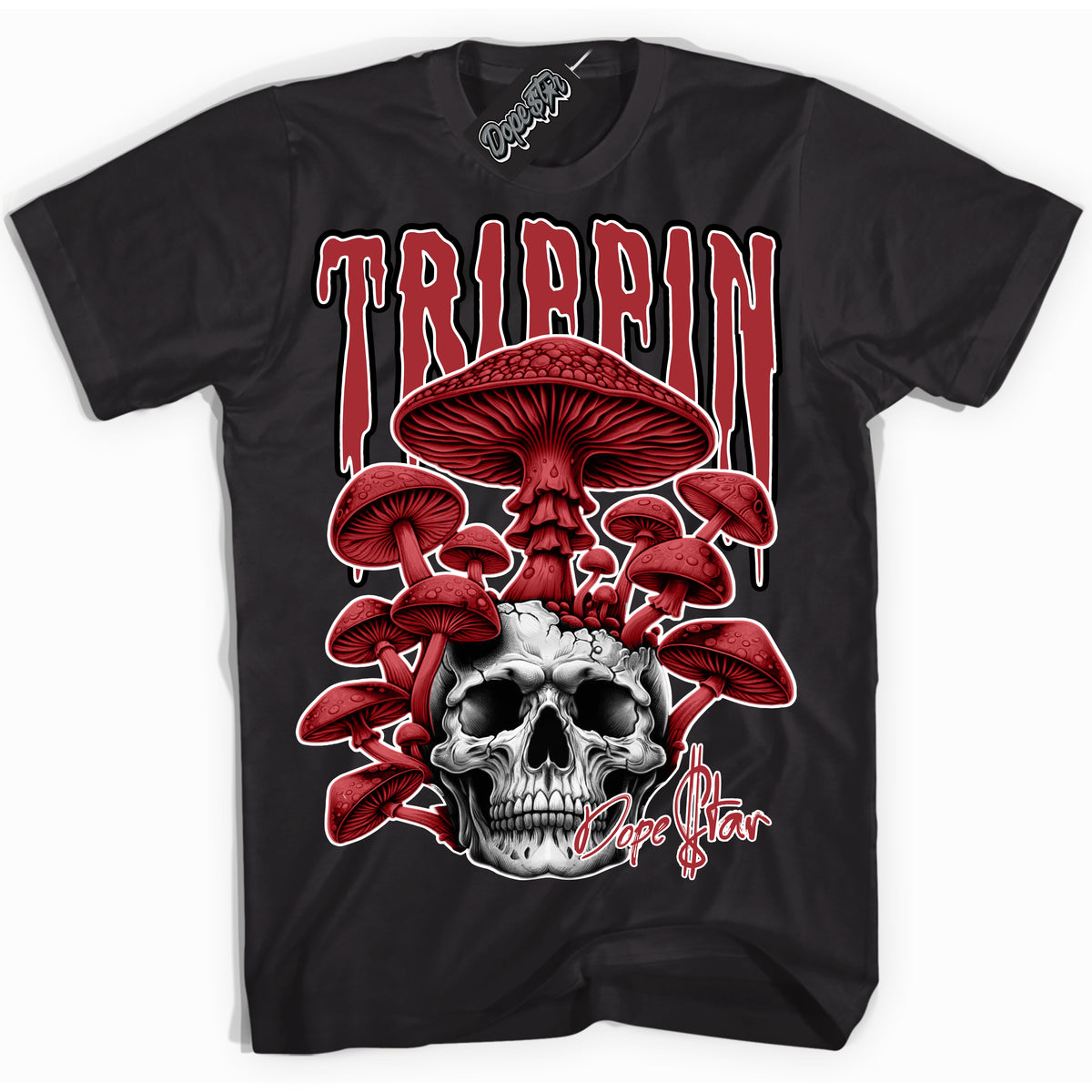 Cool Black Shirt with “Trippin” design that perfectly matches the Pro J Pack Chicago Dunk Sneakers.