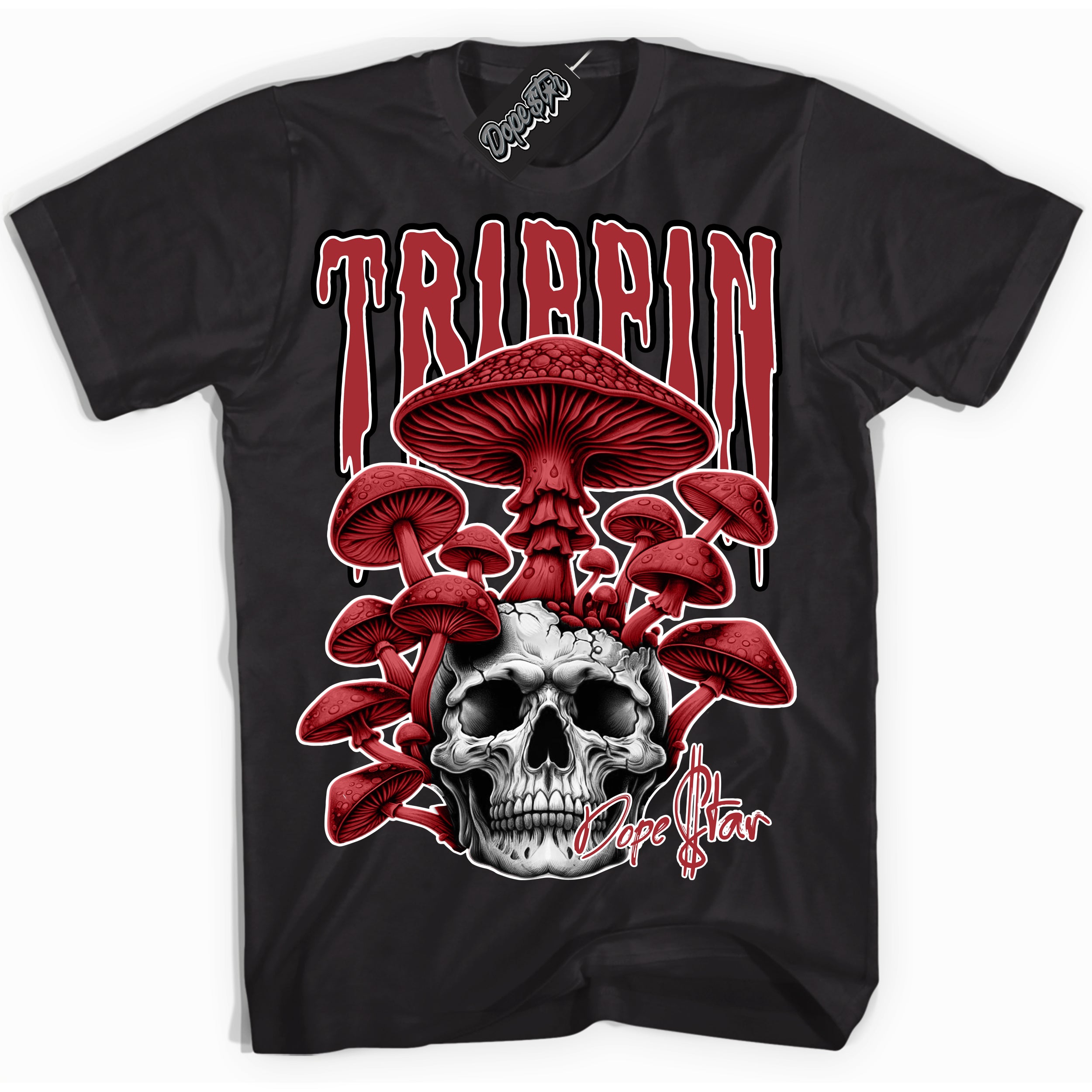 Cool Black Shirt with “Trippin” design that perfectly matches the Pro J Pack Chicago Dunk Sneakers.