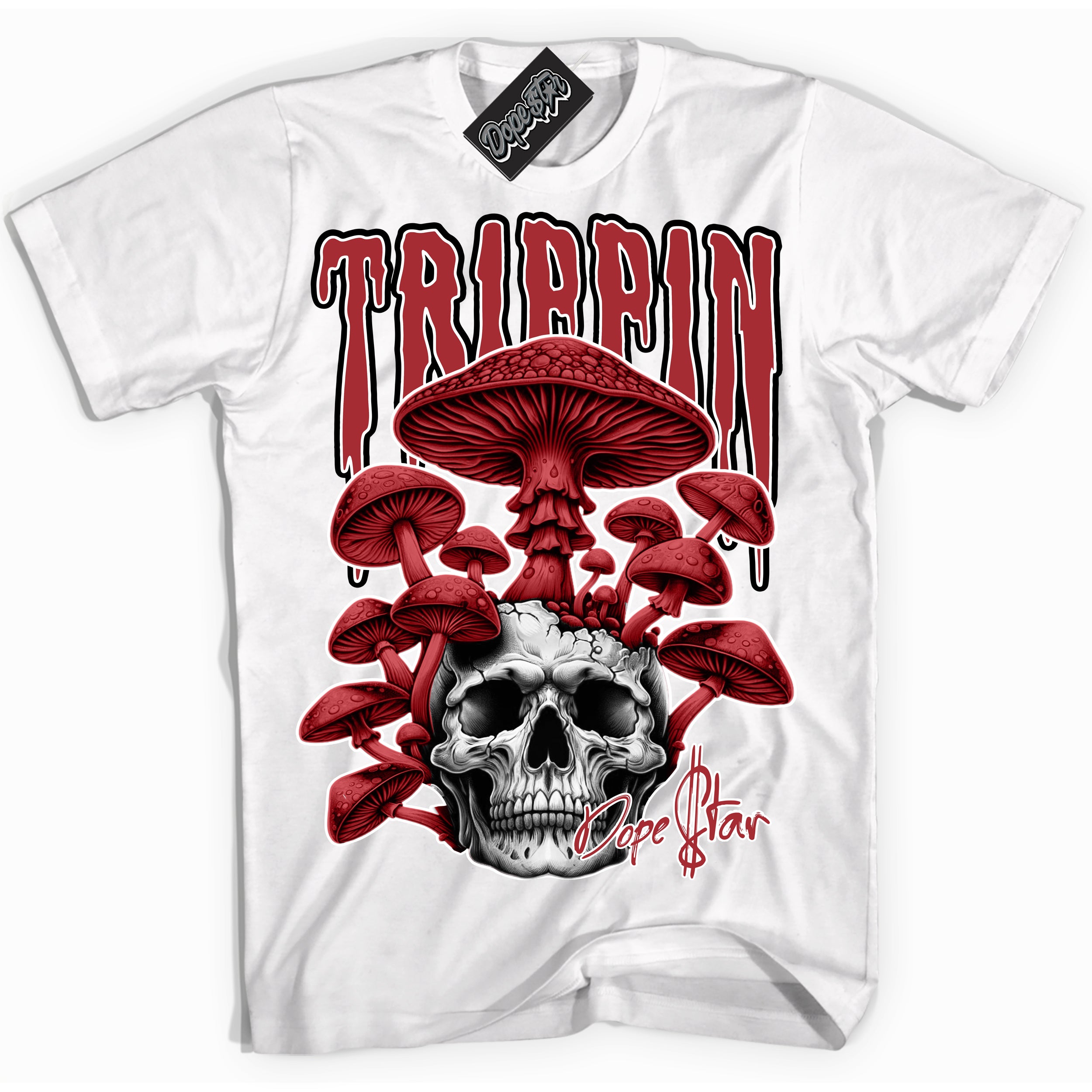 Cool White Shirt with “Trippin” design that perfectly matches the Pro J Pack Chicago Dunk Sneakers.