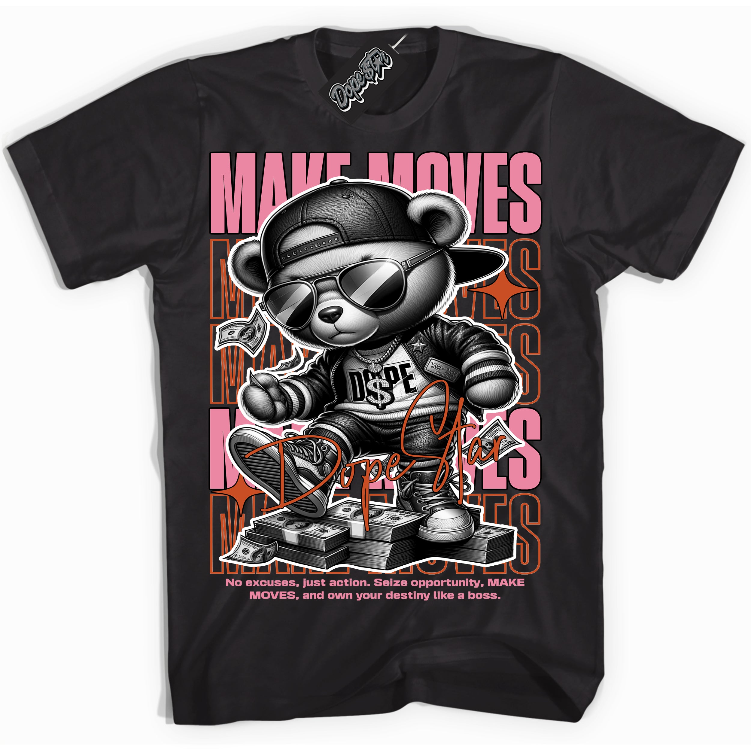 Cool Black Shirt with “ Makin Moves” design that perfectly matches Pro X Powerpuff Girls Blossom Sneakers.