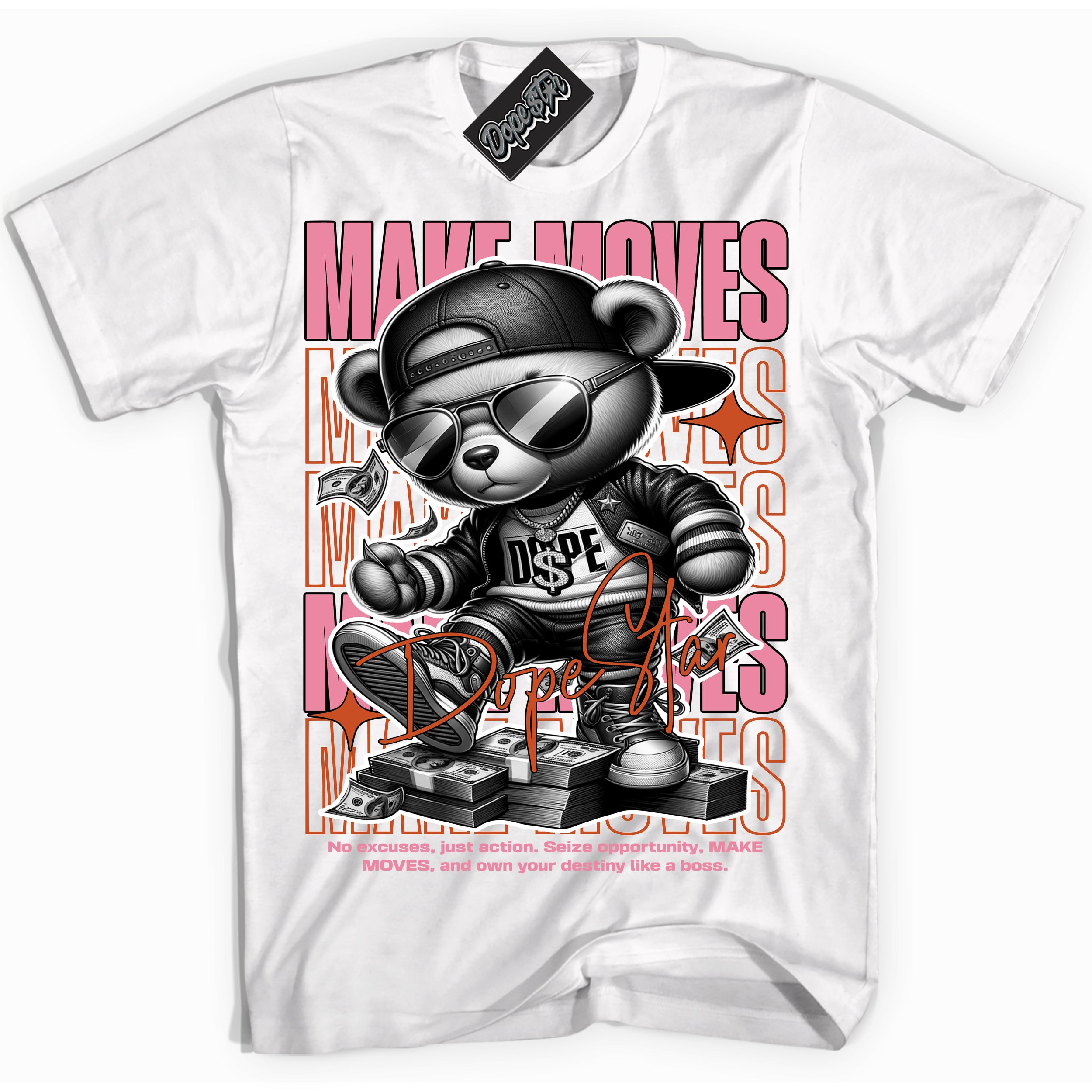 Cool White Shirt with “ Makin Moves” design that perfectly matches Pro X Powerpuff Girls Blossom Sneakers.