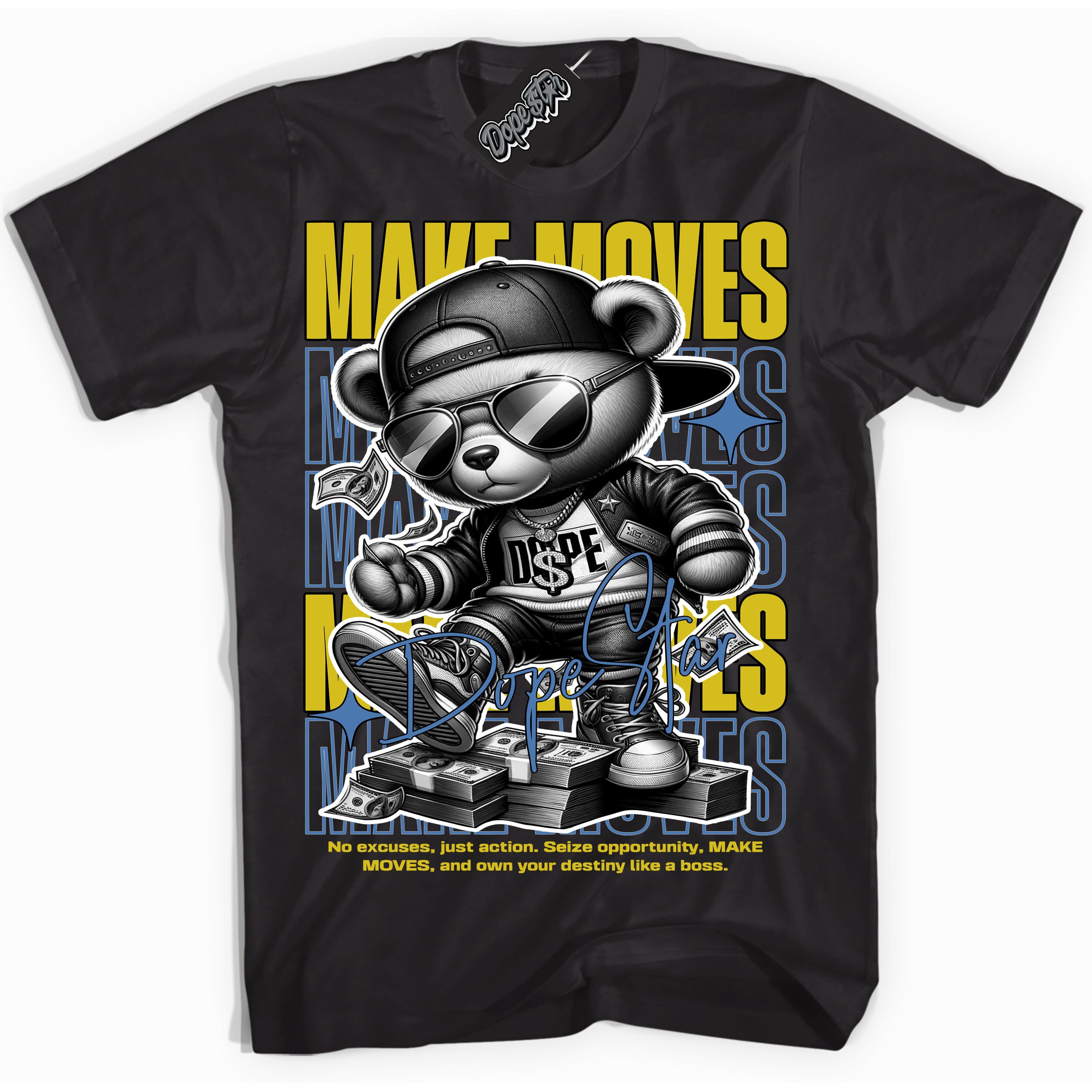 Cool Black Shirt with “ Makin Moves” design that perfectly matches Pro X Powerpuff Girls Bubbles Sneakers.