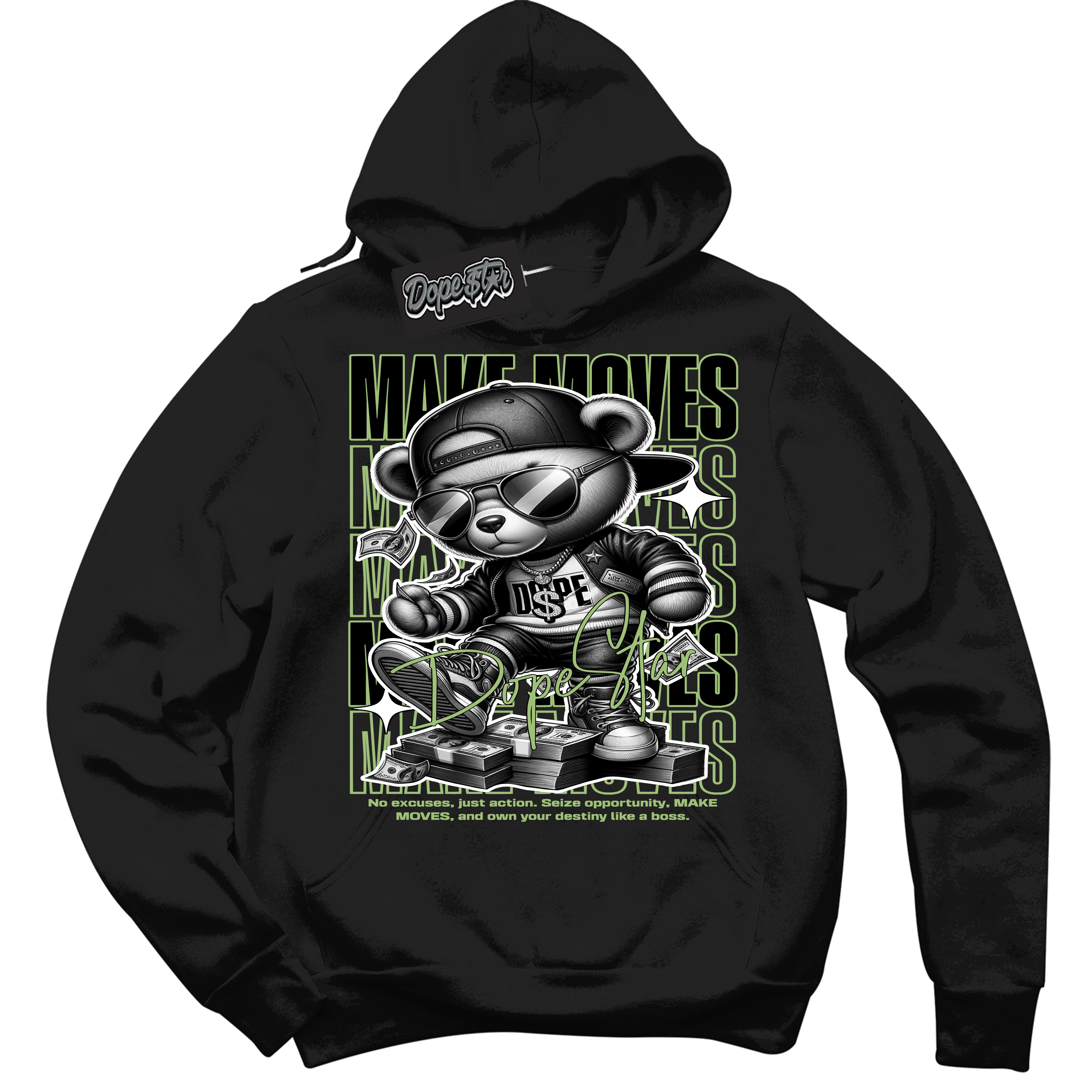 Cool Black Hoodie with “ Makin Moves ”  design that Perfectly Matches Pro X Powerpuff Girls Buttercup Sneakers.