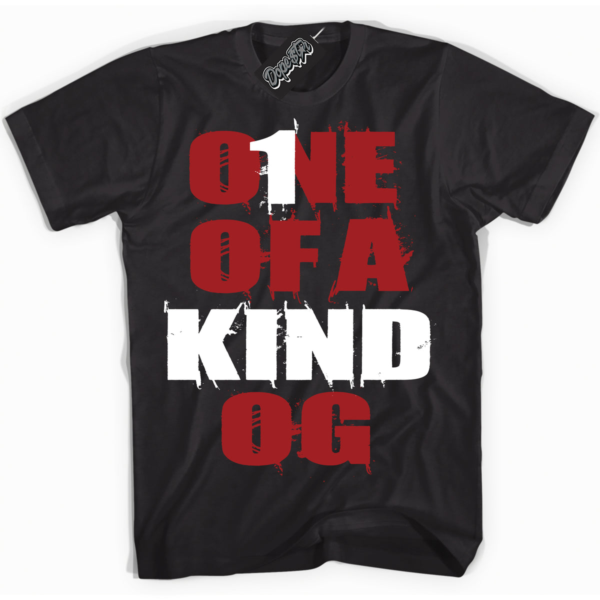 Cool Black graphic tee with “ One Of A Kind ” print, that perfectly matches Lost And Found 1s sneakers 