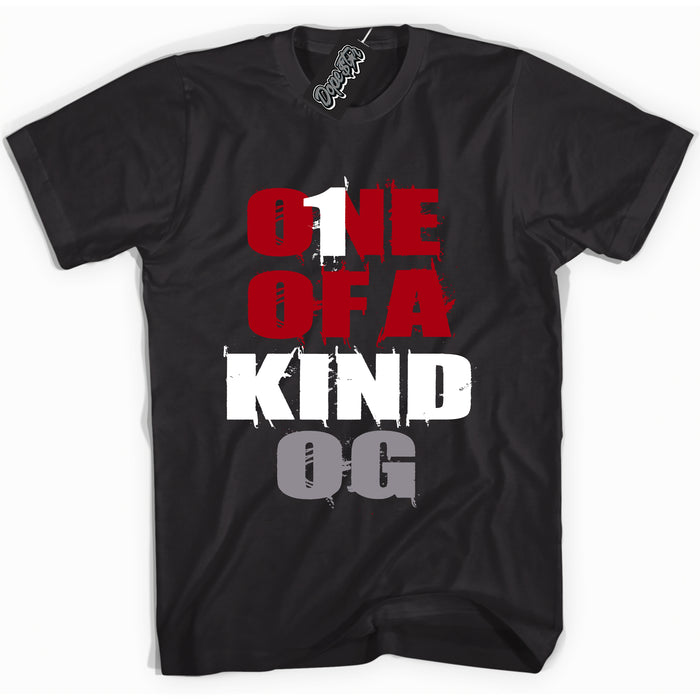 Cool Black Shirt with “ One Of A Kind” design that perfectly matches Bred Reimagined 4s Sneakers.