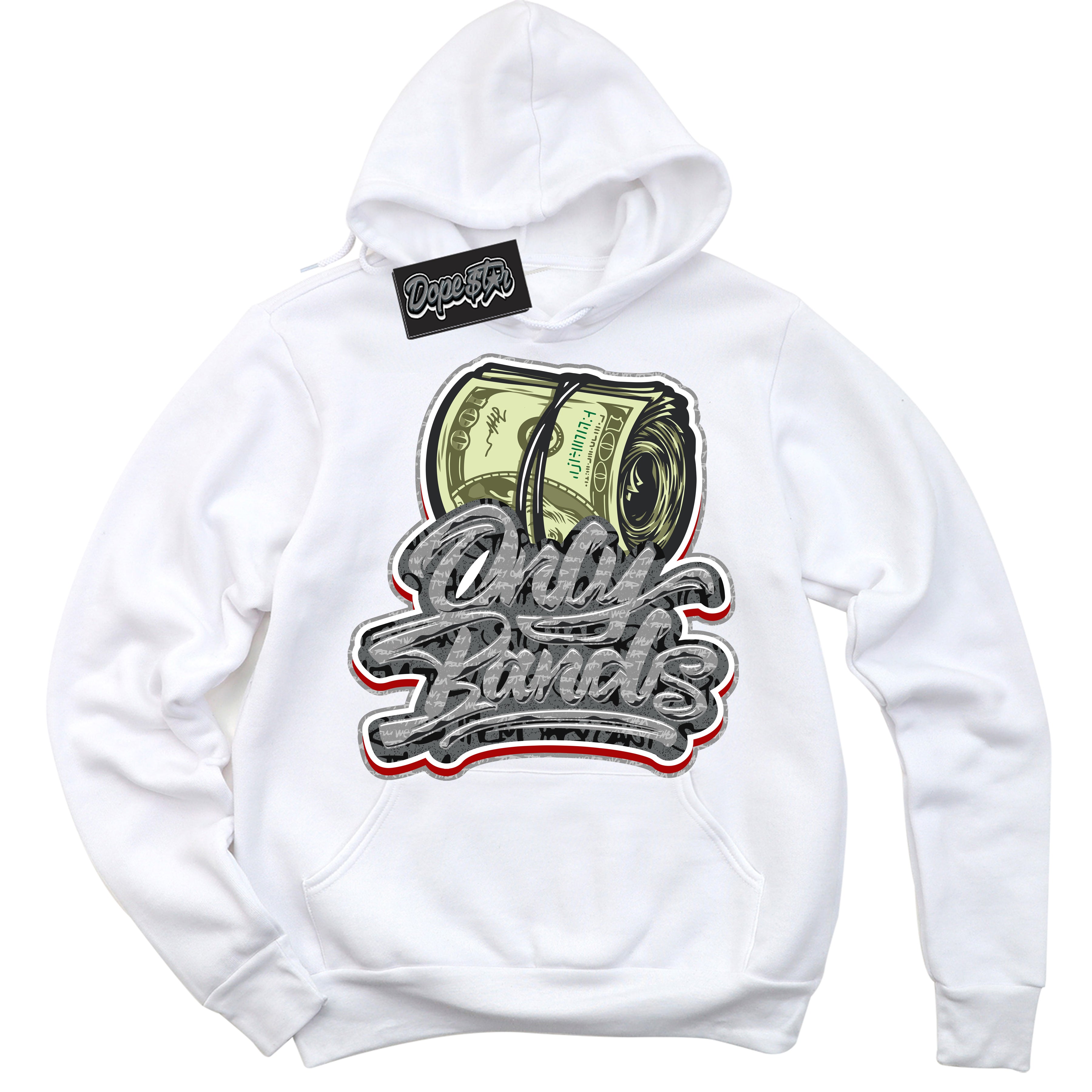 Cool White Hoodie with “ Only Bands ”  design that Perfectly Matches Rebellionaire 1s Sneakers.