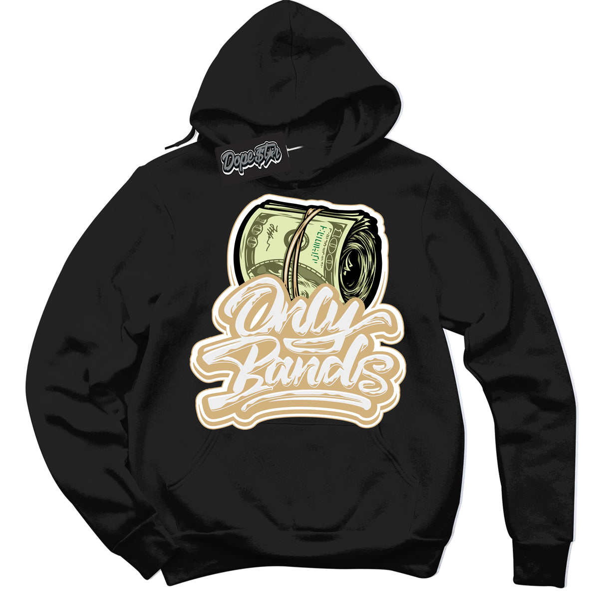 Jordan MVP White Metallic Gold ‘Only Bands’ – Black Streetwear Hoodie | Sneaker Matching sweatshirt for Jordan MVP White Metallic Gold | Men's and Women's Streetwear Graphic Hoodie by Sneaker Shirts Outlet
