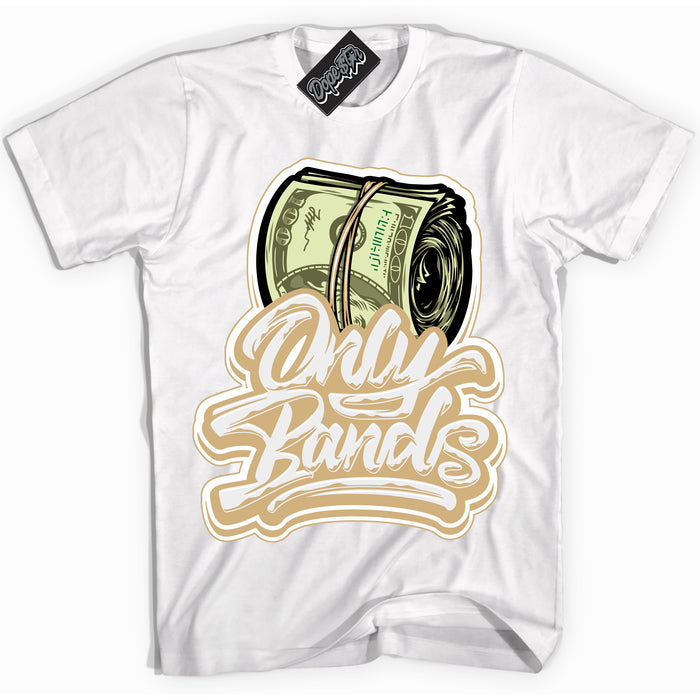 Jordan MVP White Metallic Gold ‘Only Bands’ – White Streetwear T-Shirt | Sneaker Matching shirt for Jordan MVP White Metallic Gold | Men's and Women's Streetwear Graphic Tee by Sneaker Shirts Outlet.