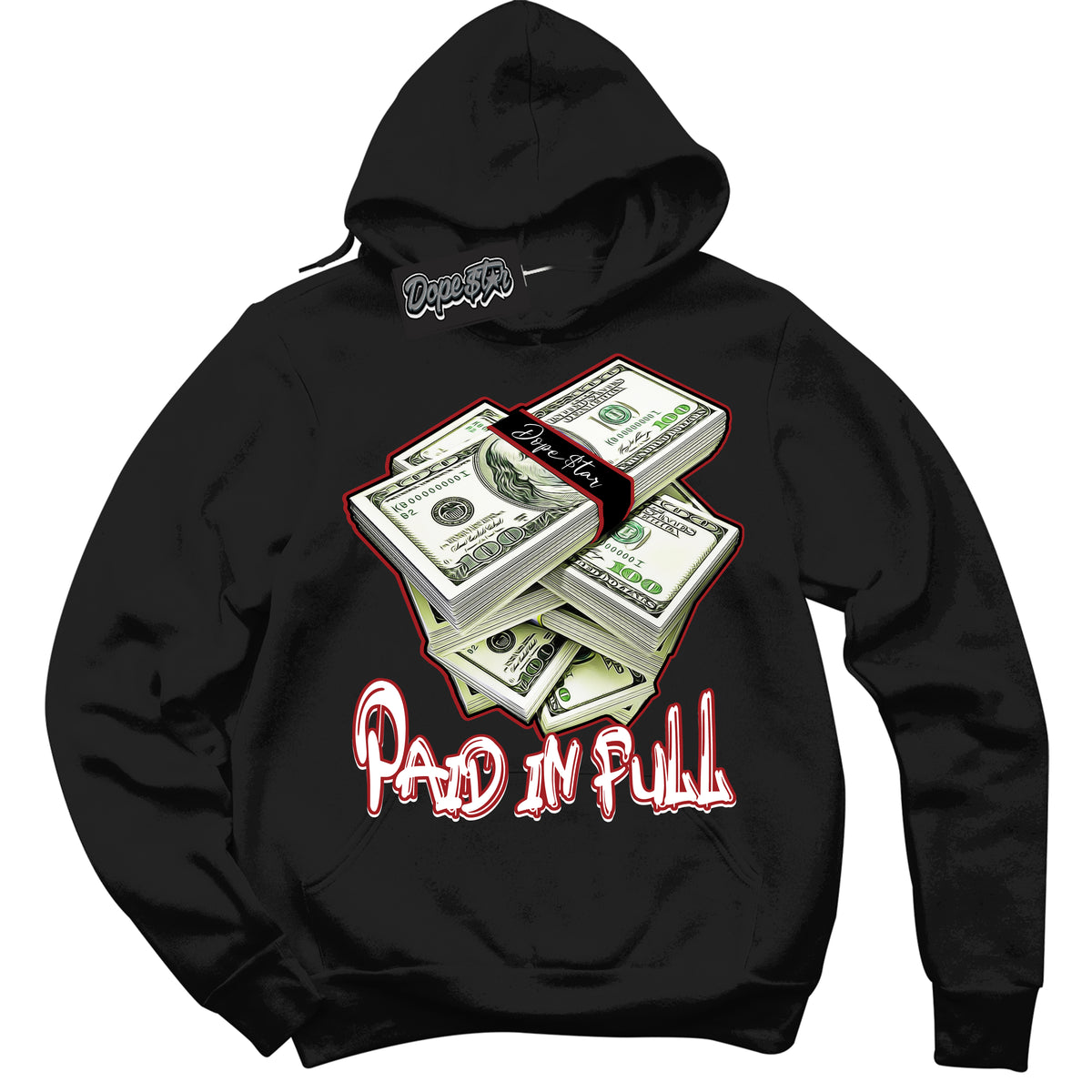 Cool Black Hoodie With “ Paid In Full “ Design That Perfectly Matches Lost And Found 1s Sneakers