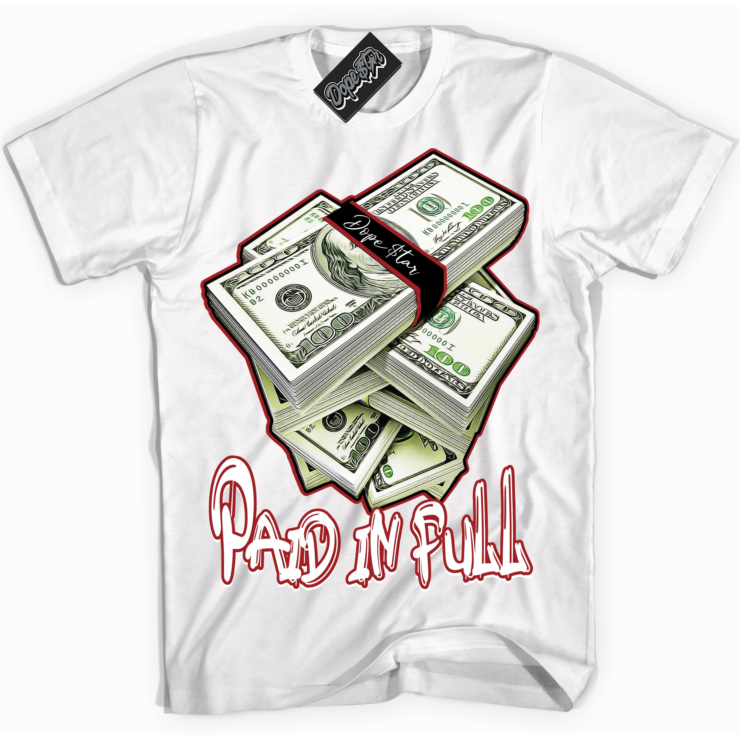 Cool White graphic tee with “ Paid In Full ” print, that perfectly matches Lost And Found 1s sneakers 
