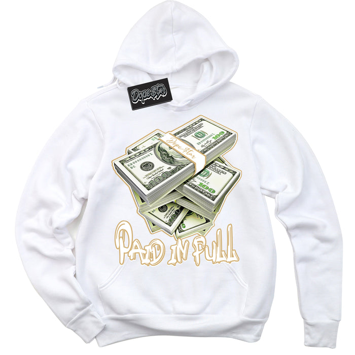 Jordan MVP White Metallic Gold ‘Paid In Full’ – White Streetwear Hoodie | Sneaker Matching sweatshirt for Jordan MVP White Metallic Gold | Men's and Women's Streetwear Graphic Hoodie by Sneaker Shirts Outlet
