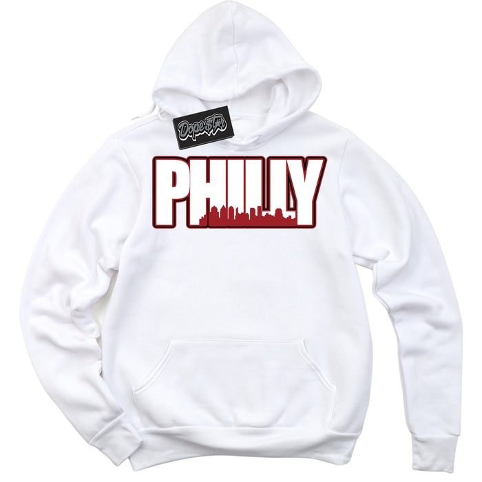Cool White Hoodie With “ Philly “  Design That Perfectly Matches Lost And Found 1s Sneakers.