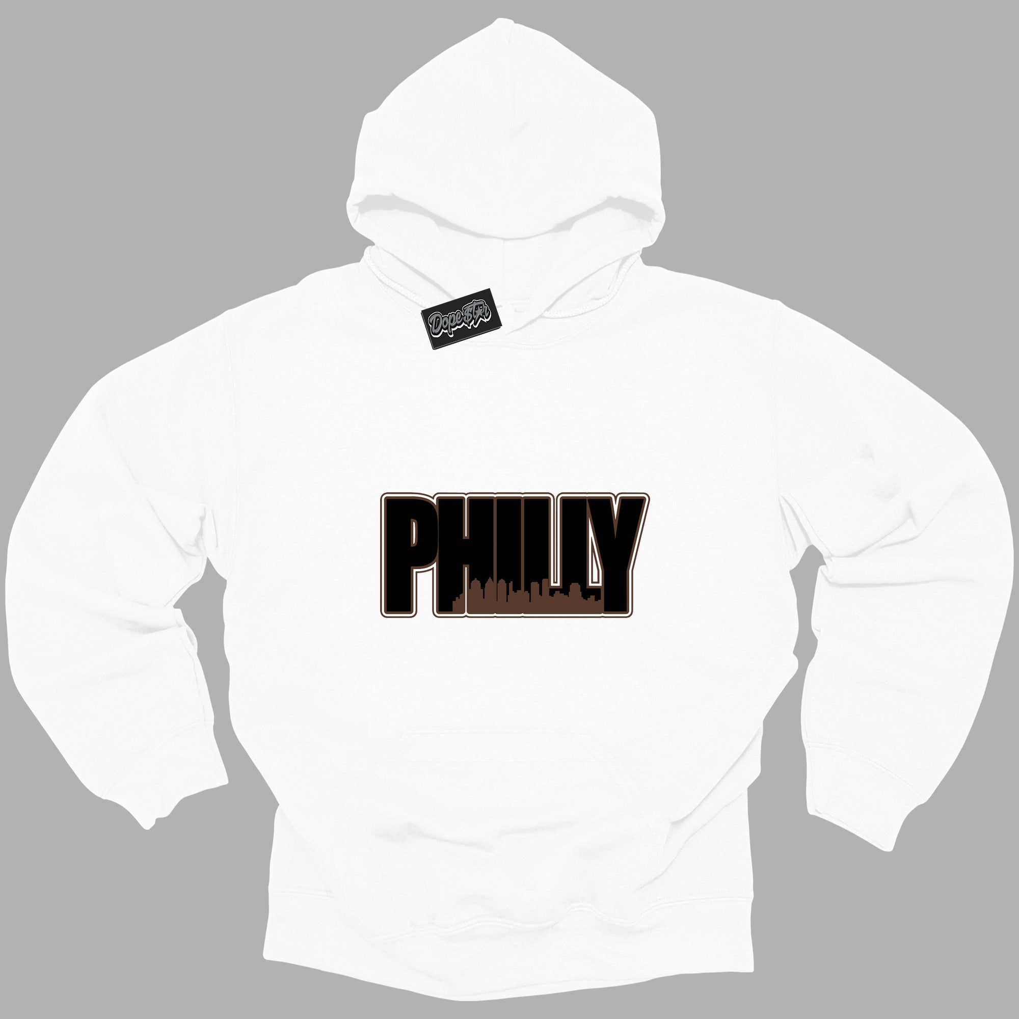 Cool White Graphic DopeStar Hoodie with “ Philly “ print, that perfectly matches Palomino 1s sneakers
