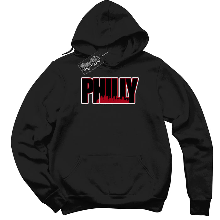 Cool Black Hoodie with “ Philly ”  design that Perfectly Matches  Bred Reimagined 4s Jordans.