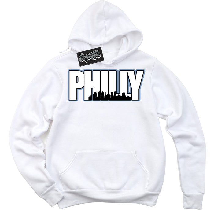 Cool White Hoodie with “ Philly ”  design that Perfectly Matches Reverse Oreo 6s Sneakers.