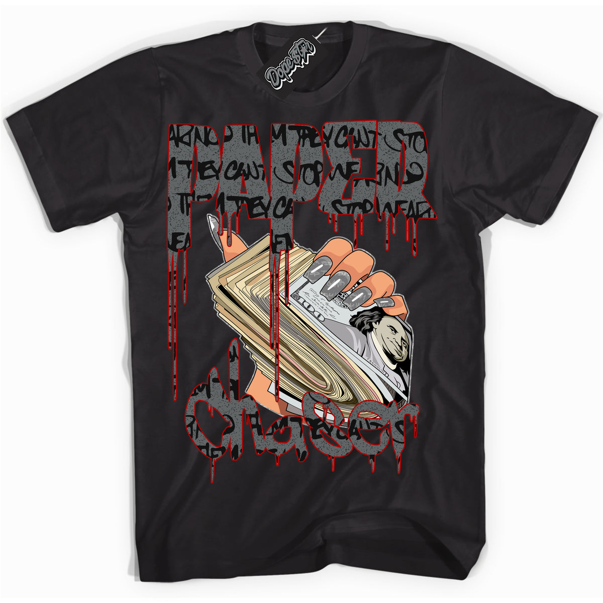 Cool Black Shirt with “ Paper Chaser ” design that perfectly matches Rebellionaire 1s Sneakers.