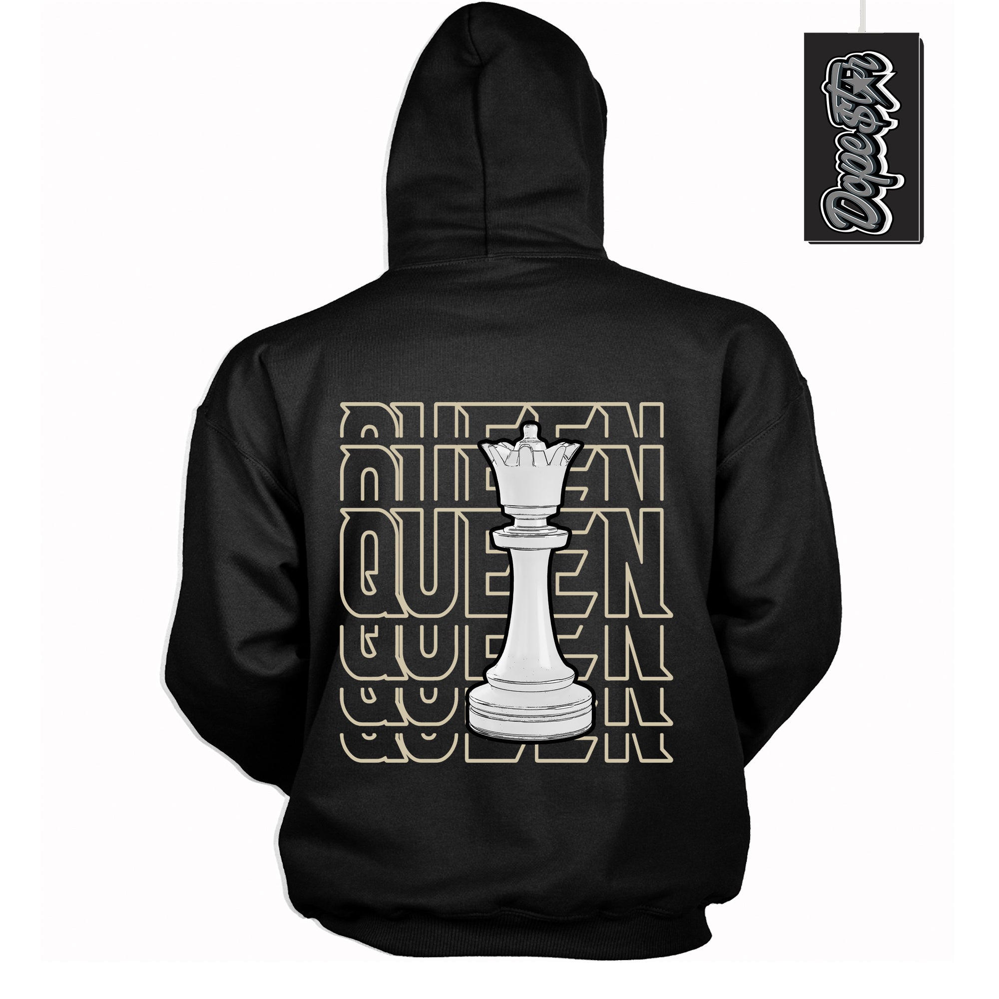 Cool Black Hoodie with “ Queen Chess ”  design that Perfectly Matches  Gratitude 11s Sneakers.