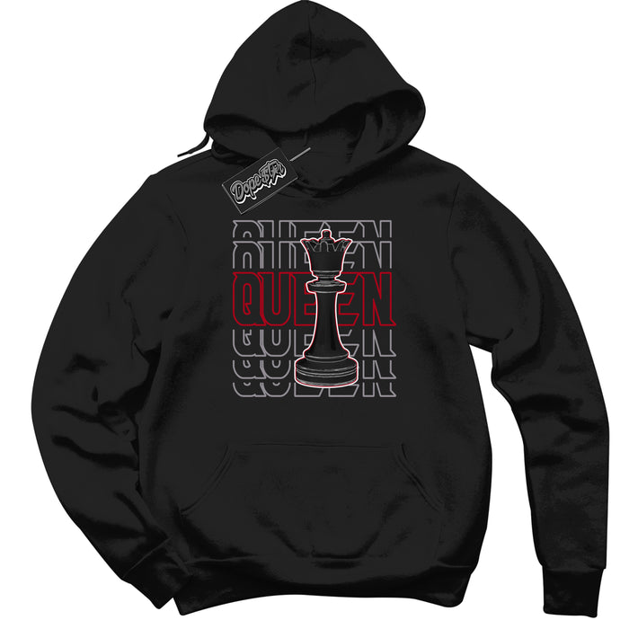Cool Black Hoodie with “ Queen Chess ”  design that Perfectly Matches  Bred Reimagined 4s Jordans.