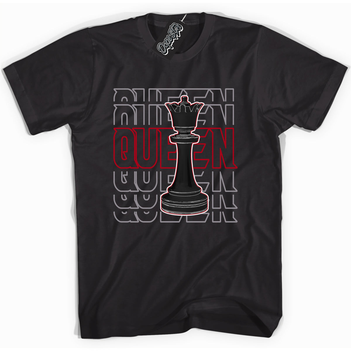 Cool Black Shirt with “ Queen Chess” design that perfectly matches Bred Reimagined 4s Jordans.