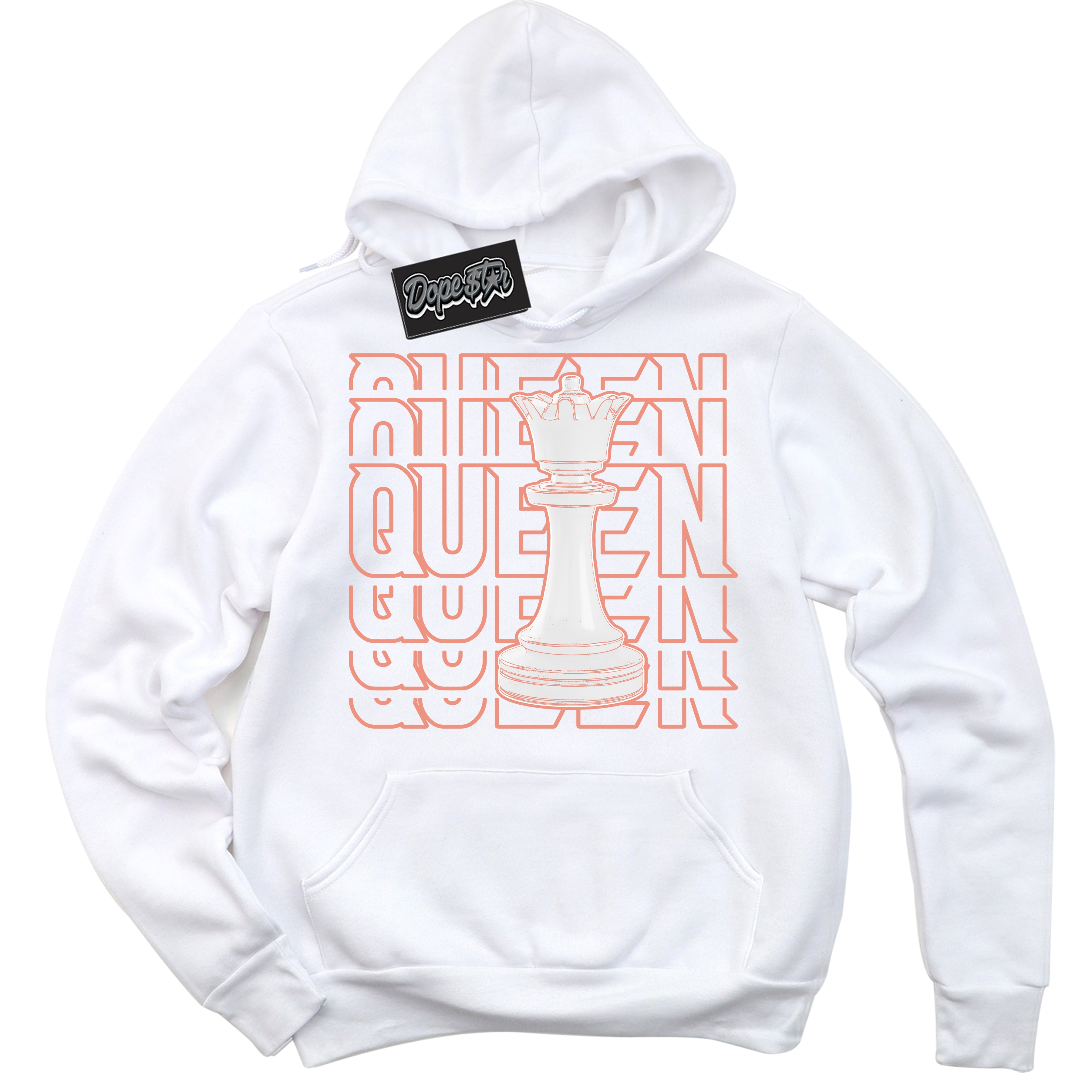 Dunk Low Light Wild Mango 'Queen Chess' Hoodie – White Streetwear Sweatshirt | Sneaker Matching Hoodie for Dunk Low Light Wild Mango | Urban Fashion for Queen Chess | Men's & Women's Streetwear Outfit by Sneaker Shirts Outlet.