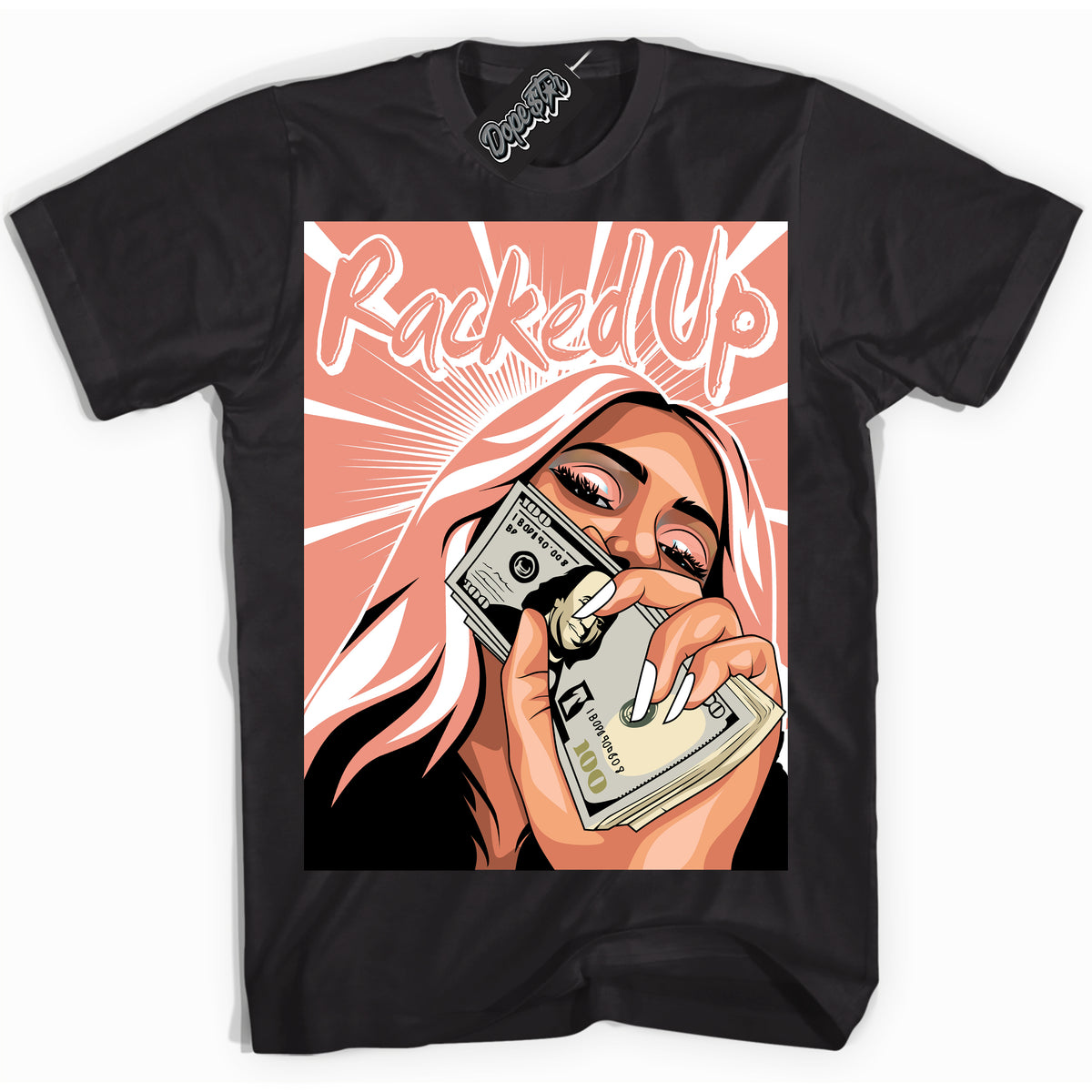 Dunk Low Light Wild Mango 'Racked Up' Shirt – Black Streetwear T-Shirt | Sneaker Matching Tee for Dunk Low Light Wild Mango | Urban Fashion for Racked Up | Men's & Women's Streetwear Outfit by Sneaker Shirts Outlet.
