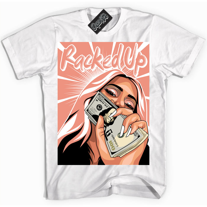 Dunk Low Light Wild Mango 'Racked Up' Shirt – White Streetwear T-Shirt | Sneaker Matching Tee for Dunk Low Light Wild Mango | Urban Fashion for Racked Up | Men's & Women's Streetwear Outfit by Sneaker Shirts Outlet.
