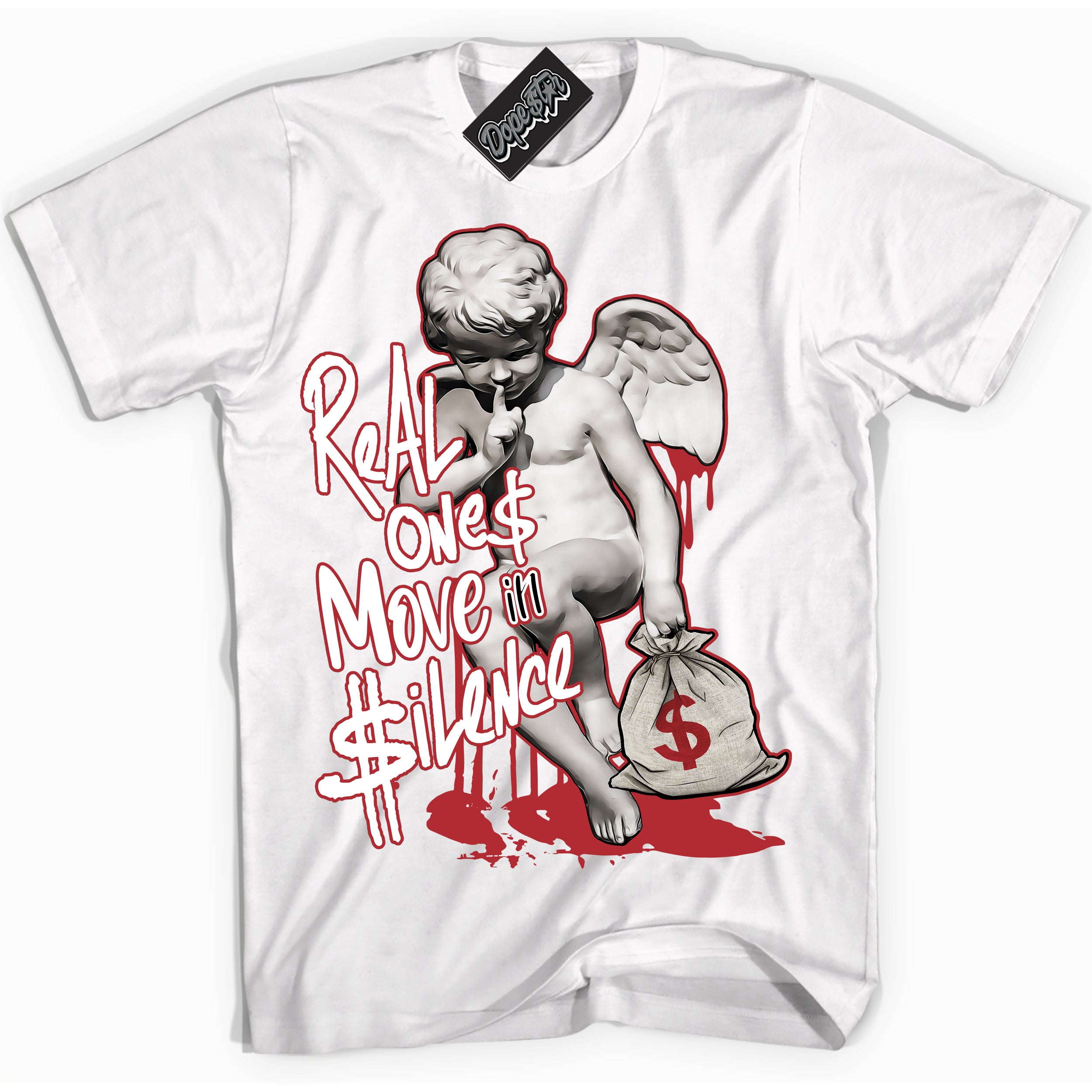 Cool White graphic tee with “ Real Ones Cherub ” print, that perfectly matches Lost And Found 1s sneakers 