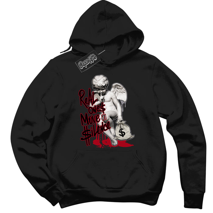 Cool Black Hoodie with “ Real Ones Cherub ”  design that Perfectly Matches  Bred Reimagined 4s Jordans.