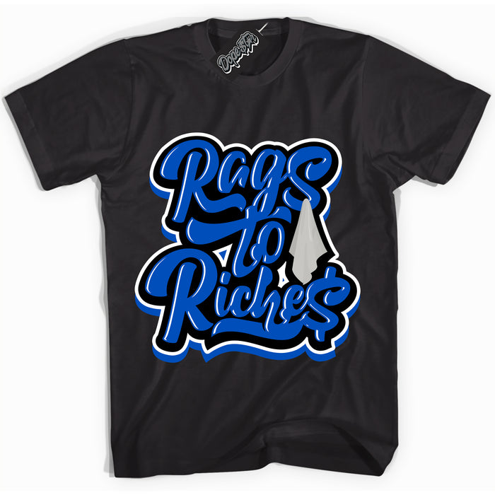 Dunk Low Astronomy Blue 'Rags To Riches' Shirt – Black Streetwear T-Shirt | Sneaker Matching Tee for Dunk Low Astronomy Blue | Men's & Women's Streetwear Outfit by Sneaker Shirts Outlet.
