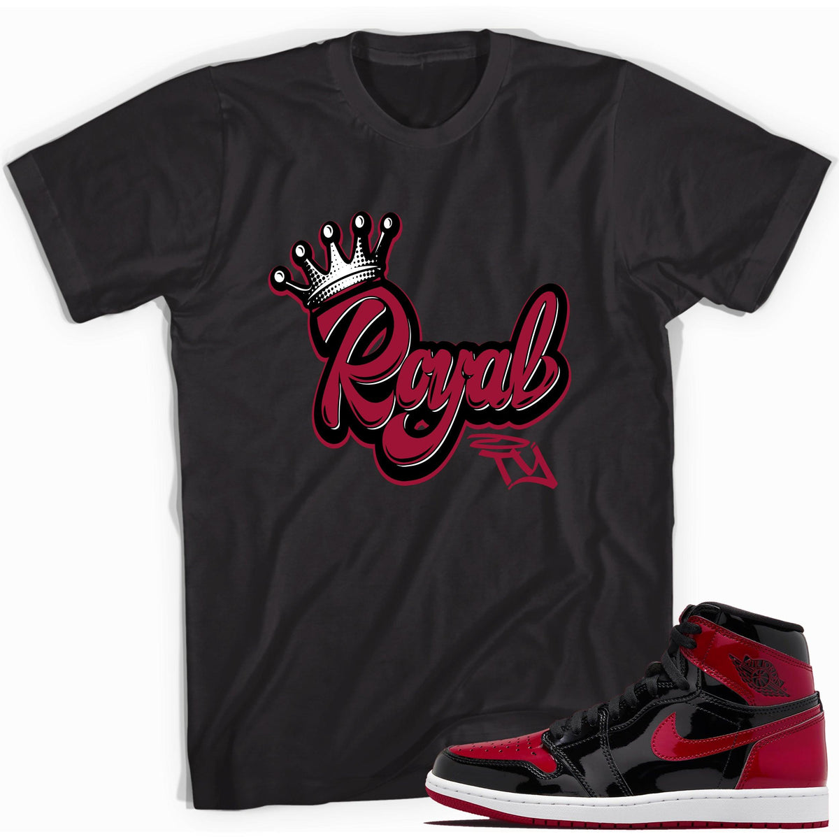 1s Bred Patent Shirt Royalty - Sneaker Shirts Outlet