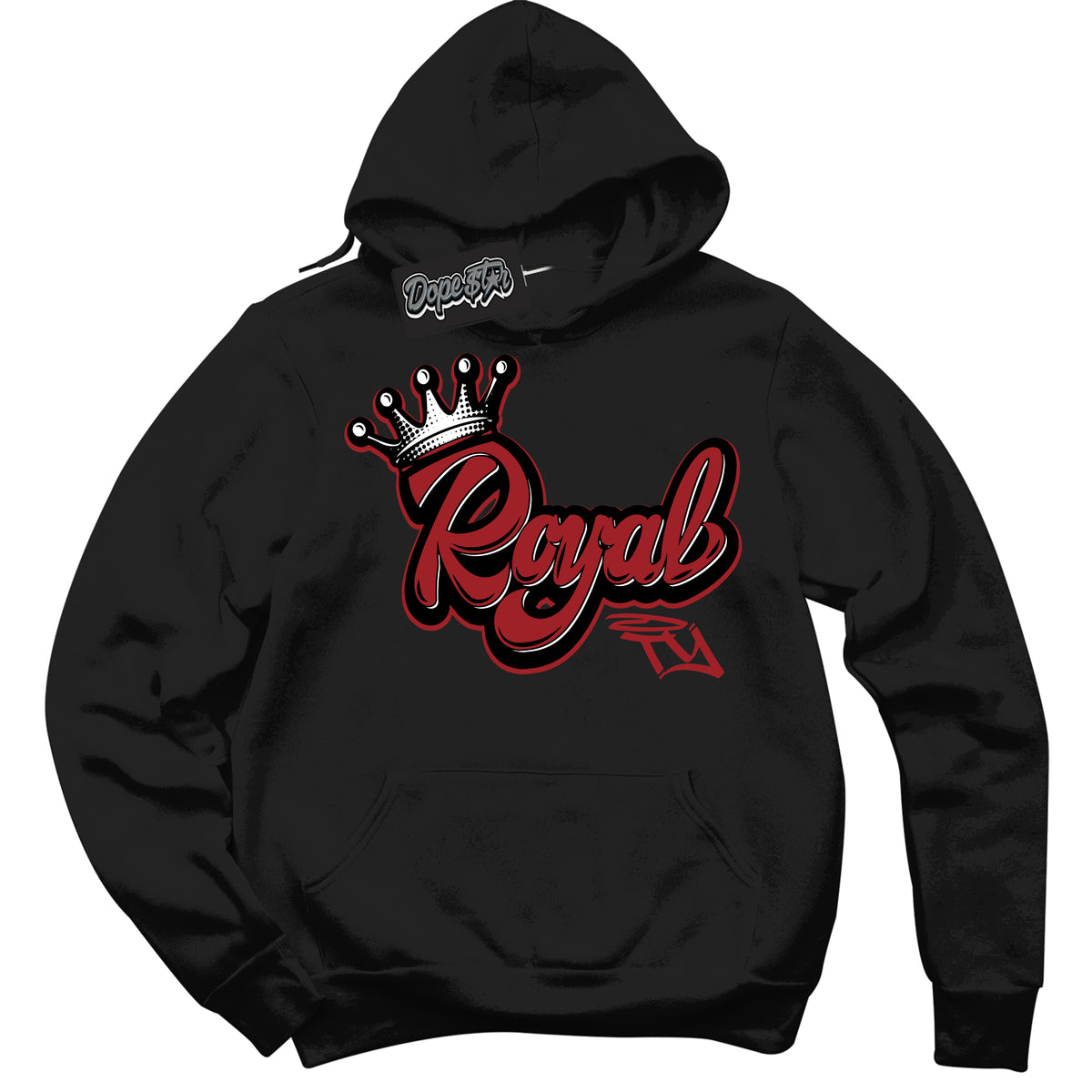 Cool Black Hoodie With “ Royalty “ Design That Perfectly Matches Lost And Found 1s Sneakers