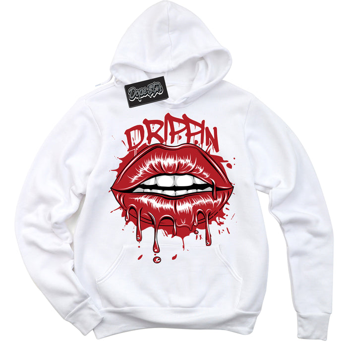 Cool White Hoodie with “ Drippin ”  design that Perfectly Matches Pro J Pack Chicago Dunks.