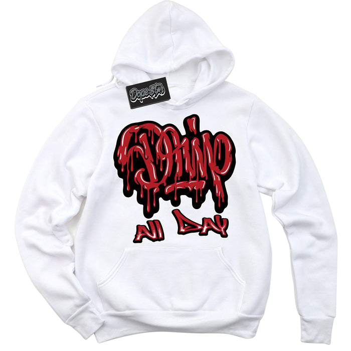 Cool White Hoodie with “ Drip All Day ”  design that Perfectly Matches Pro J Pack Chicago Dunks.