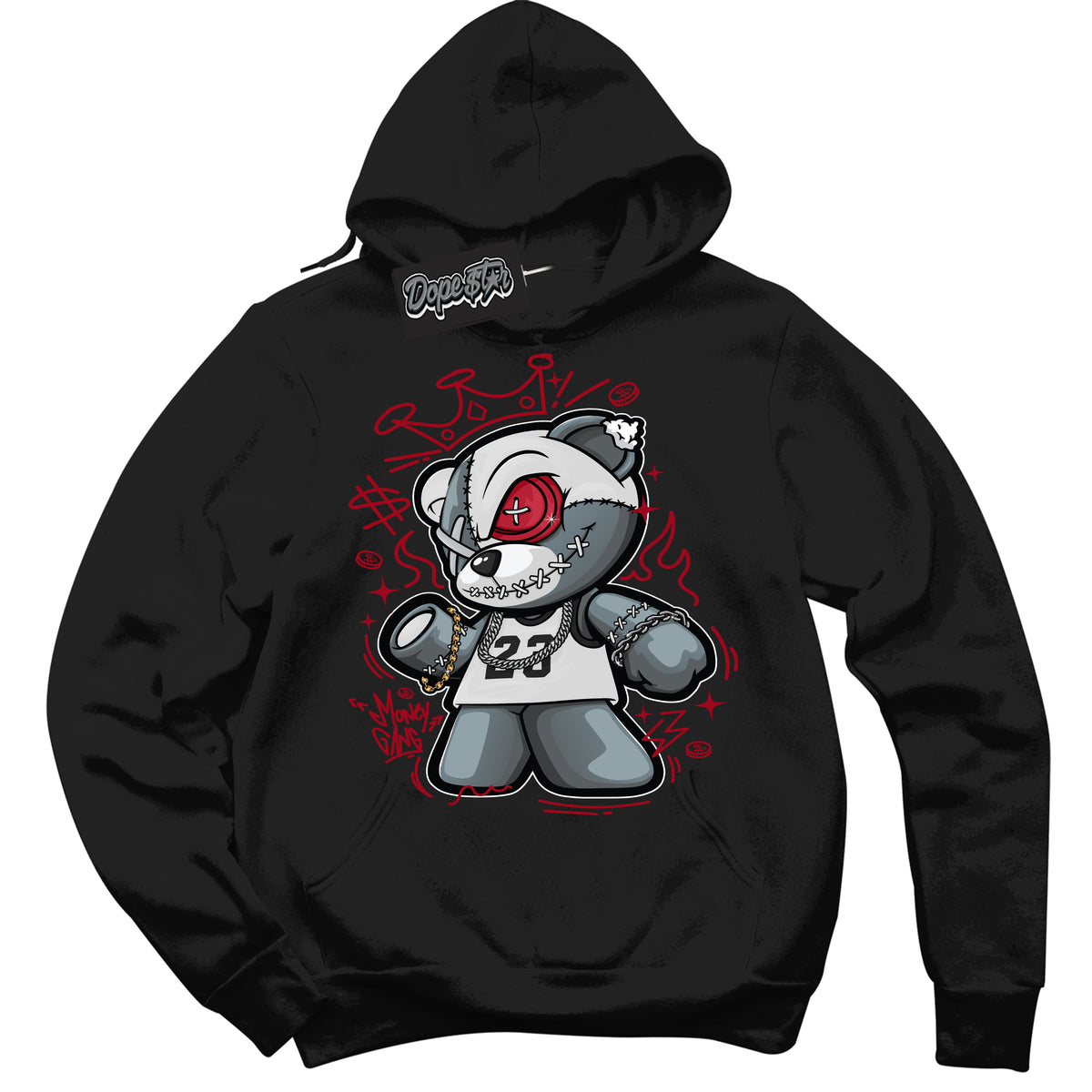 Cool Black Hoodie with “ Money Gang Bear ”  design that Perfectly Matches Pro J Pack Chicago Dunks.